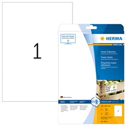 HERMA Power Etiketten, weiß, 210 x 297 mm, 25 Blatt