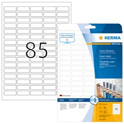 HERMA Power Etiketten, weiß, 37 x 13 mm, 25 Blatt