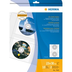 HERMA CD/DVD-Hüllen, transparent, 230x300 mm, 10 Stück