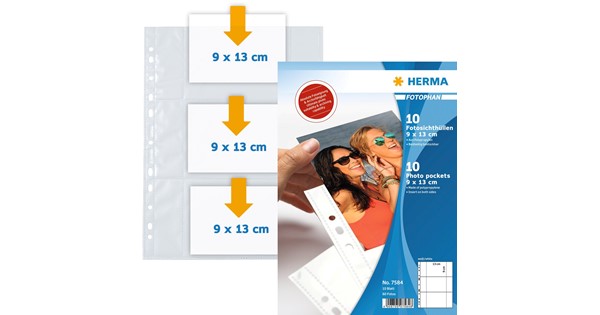 250 Fotohüllen 13x18 Cm Fotophan Weiß Quer / HERMA 7564