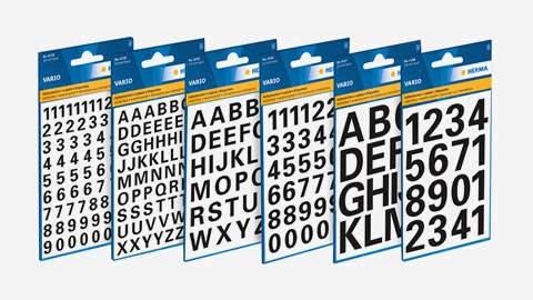 HERMA Text, Buchstaben, Ziffern