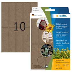 HERMA Vielzwecketiketten, braun, 20 x 75 mm, Silphie-Papier, 240 Etiketten