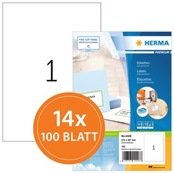 HERMA Universal-Etiketten, weiß, 210 x 297 mm, 1400 Blatt