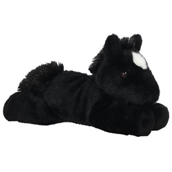 Aurora Mini Flopsies Beau Black Horse, 20cm