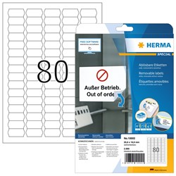 HERMA Ablösbare Preisetiketten, weiß, 35,6 x 16,9 mm, 25 Blatt