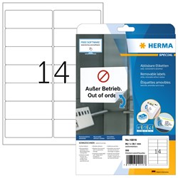 HERMA Ablösbare Adressetiketten, weiß, 99,1 x 38,1 mm, 25 Blatt