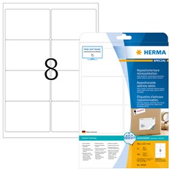 HERMA Ablösbare Adressetiketten, weiß, 99,1 x 67,7 mm, 25 Blatt