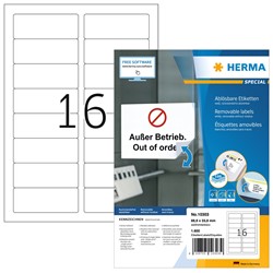 HERMA Ablösbare Etiketten, weiß, 88,9 x 33,8 mm, 100 Blatt