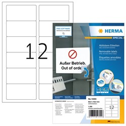 HERMA Ablösbare Etiketten, weiß, 88,9 x 46,6 mm, 100 Blatt