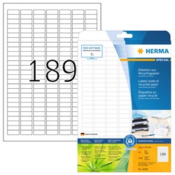 HERMA Etiketten, Recyclingpapier, naturweiß, 25,4 x 10 mm, 20 Blatt