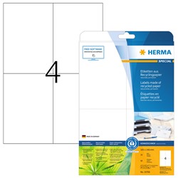 HERMA Etiketten, Recyclingpapier, naturweiß, 105 x 148 mm, 20 Blatt