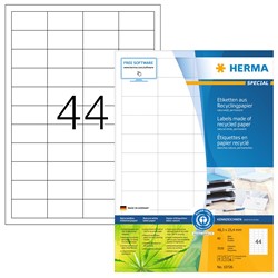 HERMA Etiketten, Recyclingpapier, naturweiß, 48,3 x 25,4 mm, 80 Blatt