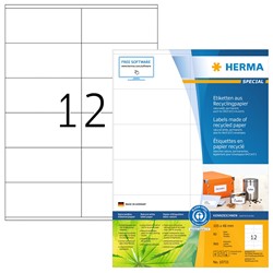 HERMA Etiketten, Recyclingpapier, naturweiß, 105 x 48 mm, 80 Blatt