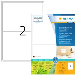 HERMA Etiketten, Recyclingpapier, naturweiß, 199,6 x 143,5 mm, 80 Blatt