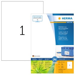 HERMA Etiketten, Recyclingpapier, naturweiß, 210 x 297 mm, 80 Blatt