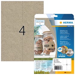 HERMA Etiketten, Silphie-Papier, naturbraun, 105 x 148 mm, 20 Blatt