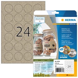 HERMA Etiketten, Silphie-Papier, naturbraun, Ø 40 mm, 20 Blatt