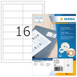 HERMA Etiketten, Papier, weiß, 97 x 33,8 mm, 80 Blatt