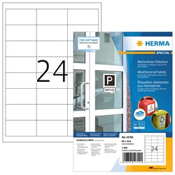 HERMA Wetterfeste Etiketten, Papier, weiß, 66 x 33,8 mm, 80 Blatt