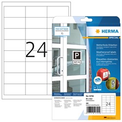 HERMA Wetterfeste Etiketten, Papier, weiß, 66 x 33,8 mm, 20 Blatt