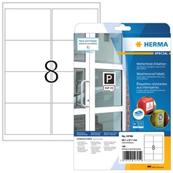 HERMA Wetterfeste Etiketten, Papier, weiß, 99,1 x 67,7 mm, 20 Blatt