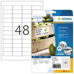 HERMA Power Etiketten, weiß, 45,7 x 21,2 mm, 25 Blatt