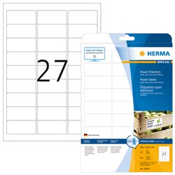 HERMA Power Etiketten, weiß, 63,5 x 29,6 mm, 25 Blatt