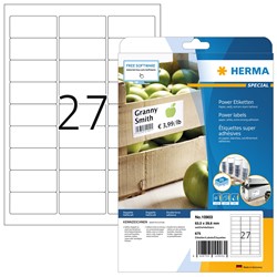 HERMA Power Etiketten, weiß, 63,5 x 29,6 mm, 25 Blatt