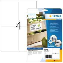 HERMA Power Etiketten, weiß, 105 x 148 mm, 25 Blatt