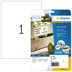 HERMA Power Etiketten, weiß, 210 x 297 mm, 25 Blatt