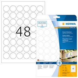 HERMA Power Etiketten, weiß, Ø 30 mm, 25 Blatt