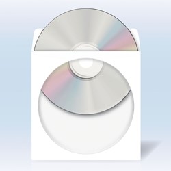 HERMA CD/DVD-Papierhüllen, weiß, 124 x 124 mm, 1000 Stück