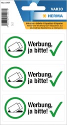 HERMA Hinweisetiketten, "Bitte Werbung einwerfen", 3 Stück