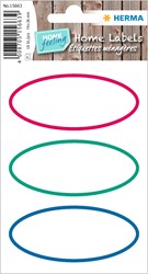 HERMA Sticker HOME, Etiketten, dreifarbig, oval