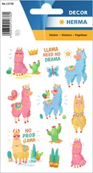 HERMA DECOR Sticker, Lama - no drama, beglimmert