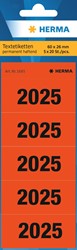 HERMA Jahreszahlenetiketten für Ordner, rot, 2025