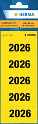 HERMA Jahreszahlenetiketten für Ordner, gelb, 2026