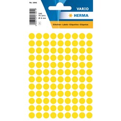 HERMA Vielzwecketiketten, gelb, ø 8 mm, 540 Etiketten