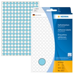 HERMA Vielzwecketiketten, blau, ø 8 mm, 5632 Etiketten