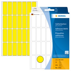 HERMA Vielzwecketiketten, gelb, 13 x 40 mm, 896 Etiketten