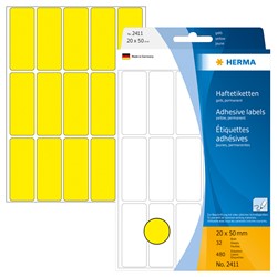 HERMA Vielzwecketiketten, gelb, 20 x 50 mm, 480 Etiketten