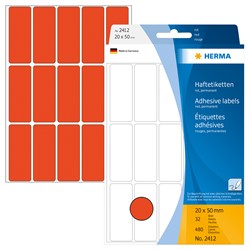 HERMA Vielzwecketiketten, rot, 20 x 50 mm, 480 Etiketten