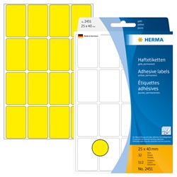 HERMA Vielzwecketiketten, gelb, 25 x 40 mm, 512 Etiketten