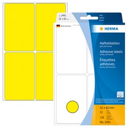 HERMA Vielzwecketiketten, gelb, 52 x 82 mm, 128 Etiketten