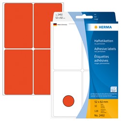 HERMA Vielzwecketiketten, rot, 52 x 82 mm, 128 Etiketten