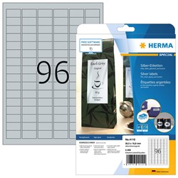 HERMA Etiketten, silber, 30,5 x 16,9 mm, 25 Blatt