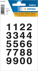 HERMA Zahlen Etiketten, transparent/schwarz, 20x18 mm, 2 Blatt