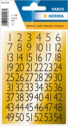 HERMA Zahlen Etiketten, gold/schwarz, 13x12 mm, 4 Blatt