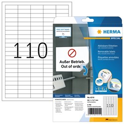 HERMA Ablösbare Etiketten, weiß, 38,1 x 12,7 mm, 25 Blatt