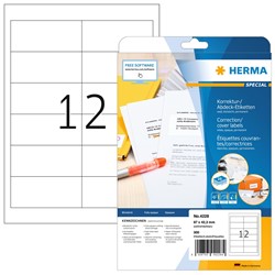 HERMA Korrektur-/Abdecketiketten, weiß, 96,5 x 42,3 mm, 25 Blatt